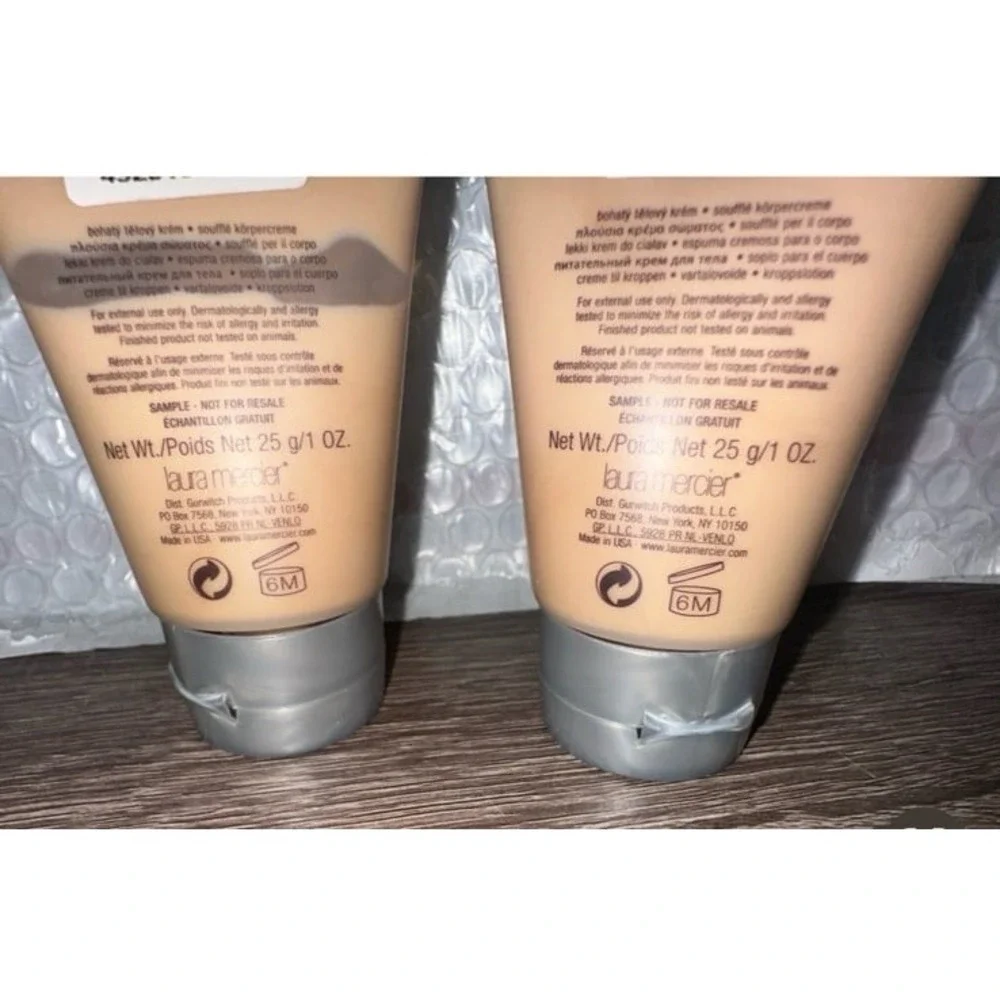 Laura Mercier Soufflé Body Crème Ambre Vanille Travel Size Set 2 Tubes 1oz each